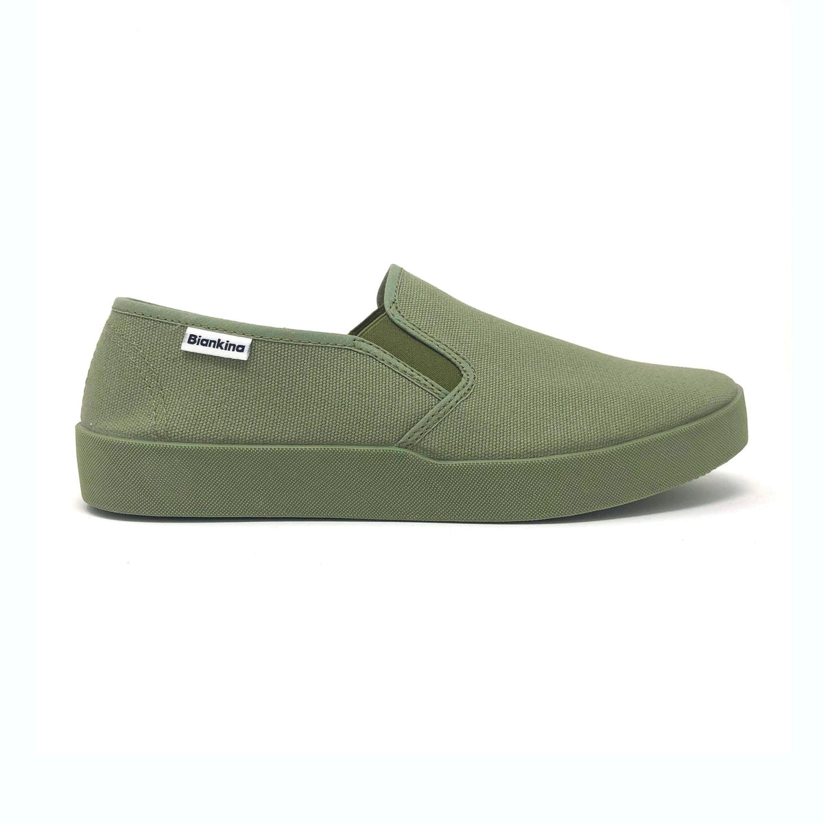 Viscata Barcelona Canvas Espadrille Slip-On Loafers in Olive and Gray Barcelona Organic Cotton Canvas Slip Ons - Olive Green  main image 2
