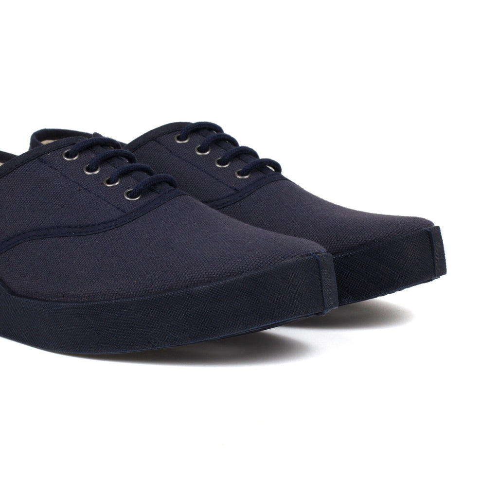 Capri Organic Cotton Canvas Plimsoll Sneakers - Navy Blue - BIANKINA