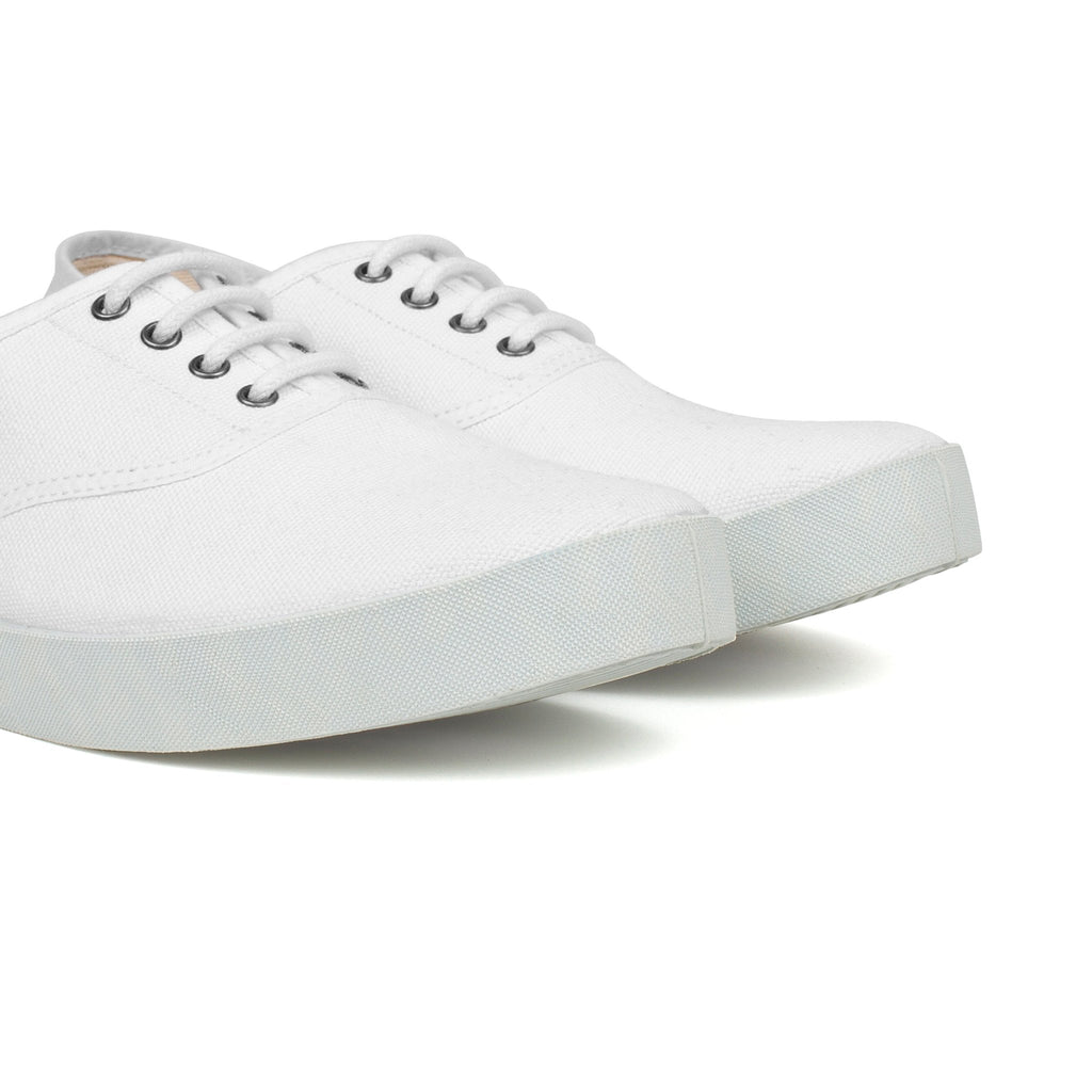 Capri Organic Cotton Canvas Plimsoll Sneakers - White - BIANKINA