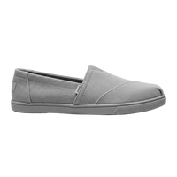 Gray slip-on shoe on a white background