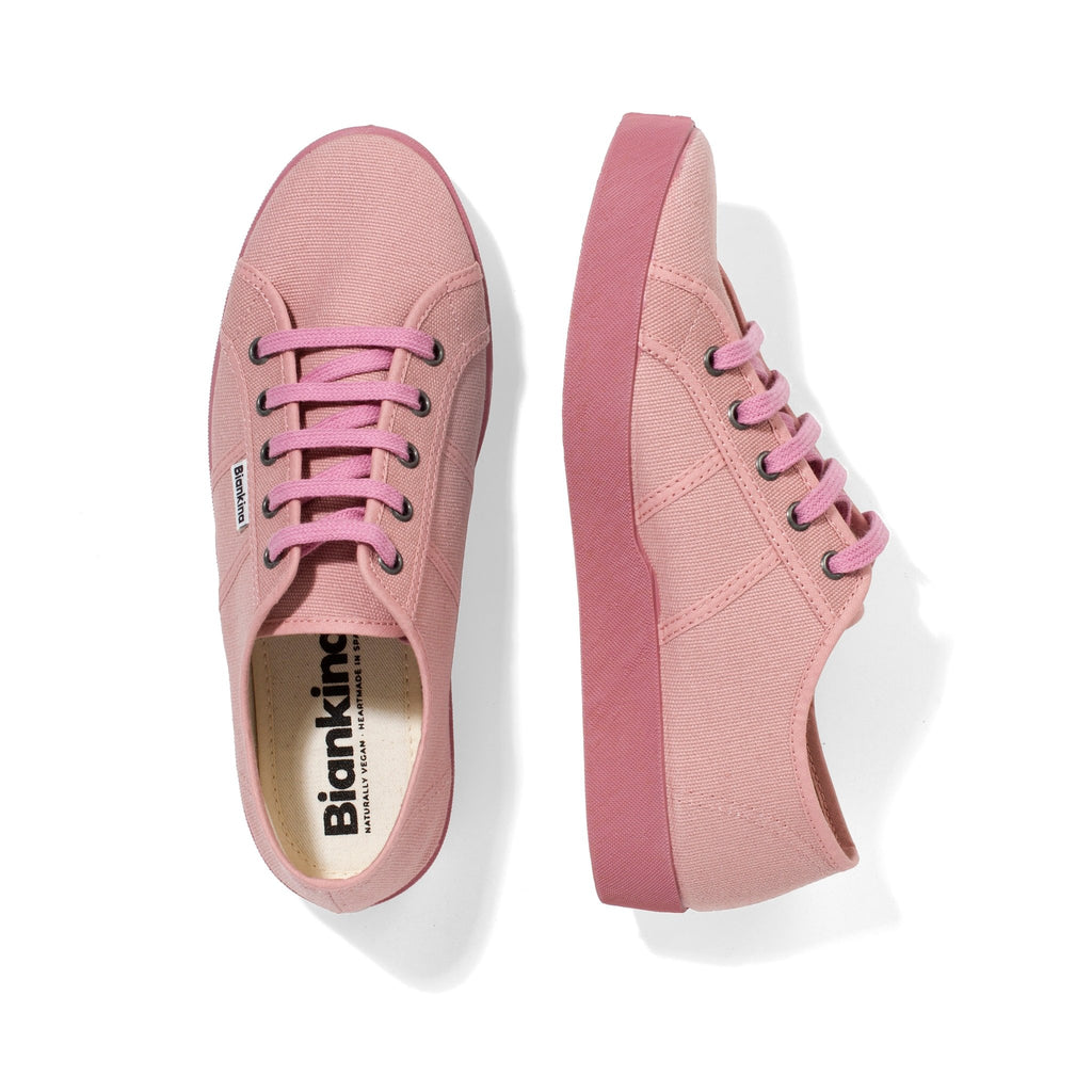 St. Tropez Organic Cotton Canvas Sneakers - Rose Pink - BIANKINA