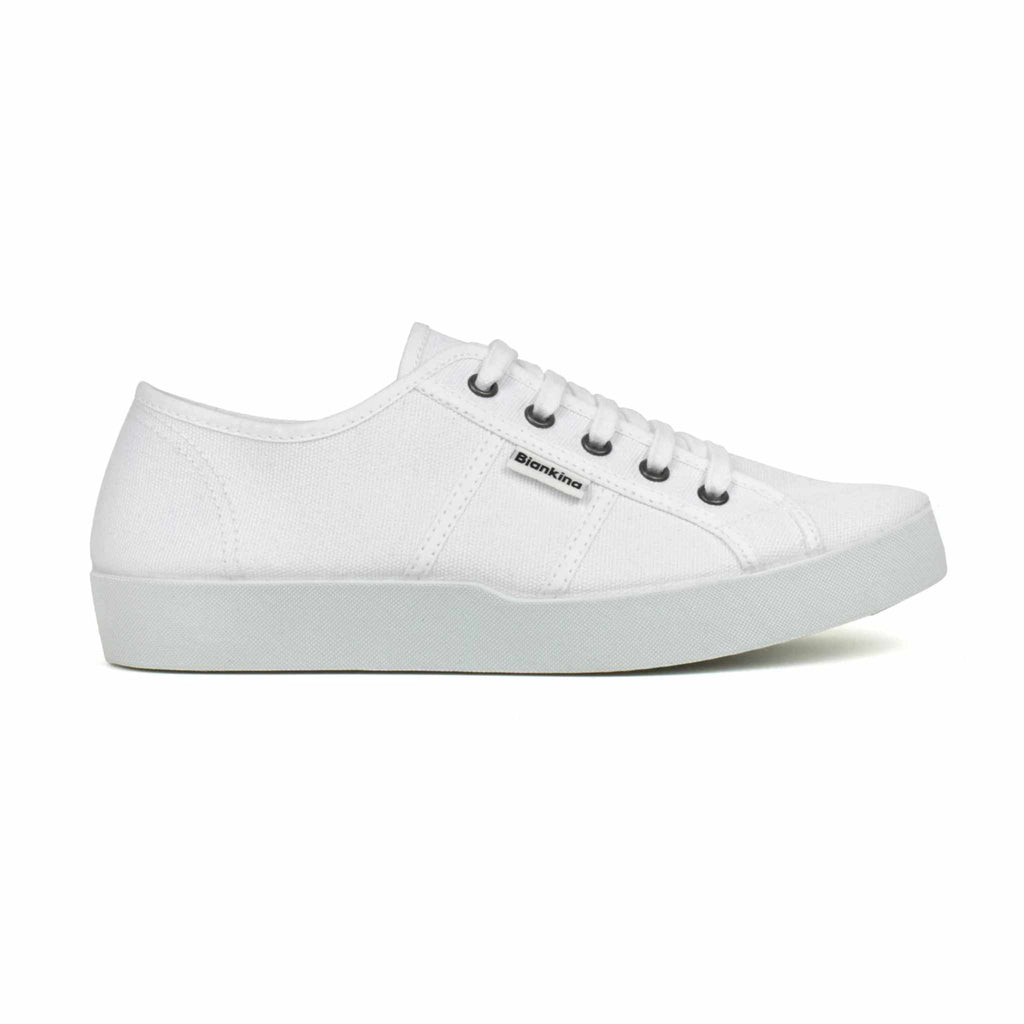 St. Tropez Organic Cotton Canvas Sneakers - White - BIANKINA